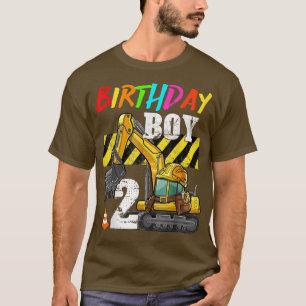 Camiseta Birthday Boy 2nd Excavator 2 Years Old Constructio