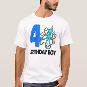 Camiseta Birthday Boy 4 S Octopus Love