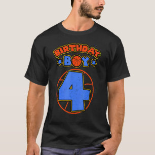 Camiseta Birthday Boy 4 Tema del baloncesto Bday Fiesta 4Ce