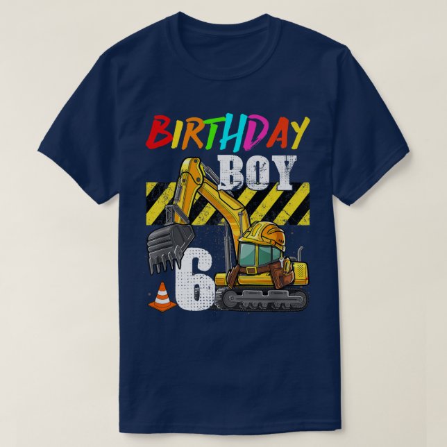 Camiseta Birthday Boy 6th Excavator 6 Years Old Constructio (Diseño del anverso)