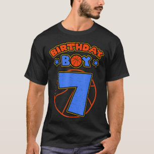 Camiseta Birthday Boy 7 Tema del baloncesto Bday Fiesta 7Ce