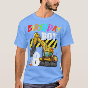 Camiseta Birthday Boy 8 Excavadora 8 años de antigüedad Con