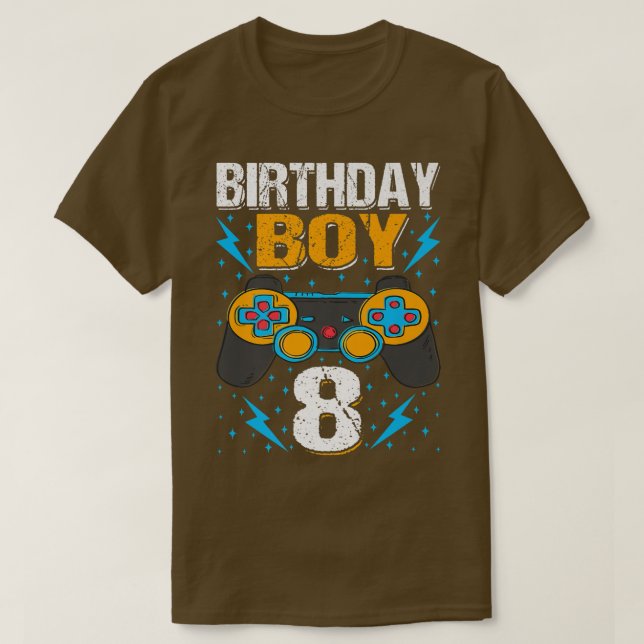 Camiseta Birthday Boy 8 Video Game Controller Gamer 8th Bir (Diseño del anverso)