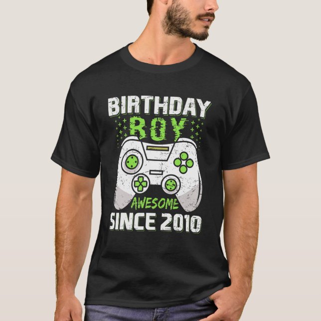 Camiseta Birthday Boy Awesome Since 2010 Video Game Lover C (Anverso)