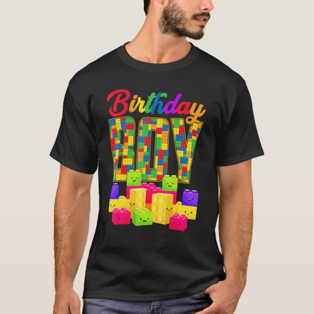 Camiseta Birthday Boy Building Block Builders B Day Boys Ki (Anverso)