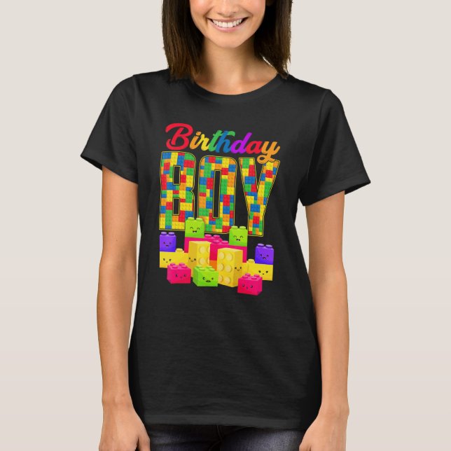 Camiseta Birthday Boy Building Block Builders B Day Boys Ki (Anverso)