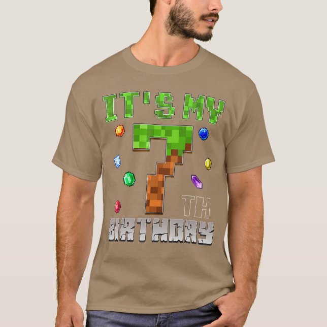 Camiseta Birthday Boy Its My 7th Birthday Video Game Piel f (Anverso)