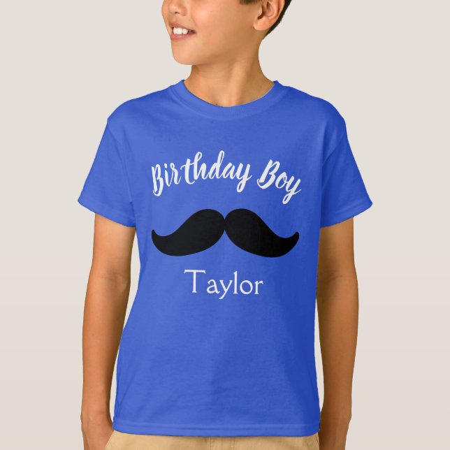 Camiseta Birthday Boy Mustache (Anverso)
