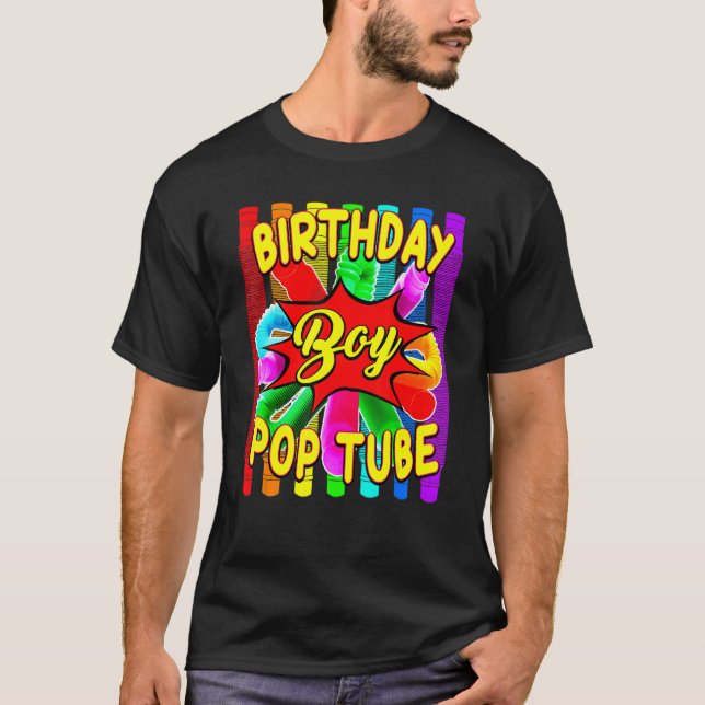 Camiseta Birthday Boy Pop Tube Tema Cumpleaños (Anverso)