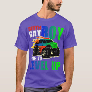 Camiseta Birthday Boy Time to Level Up Monster Truck Birthd
