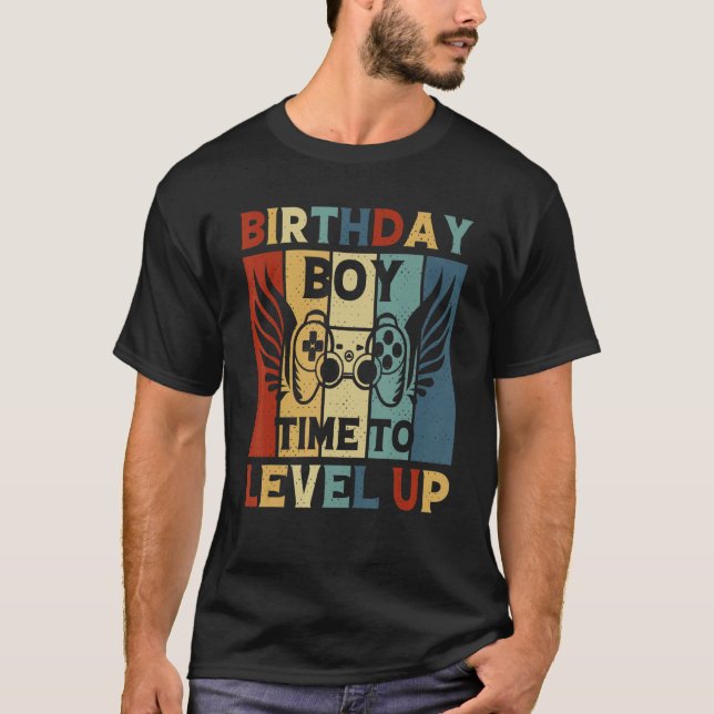 Camiseta Birthday Boy Time to Level Up Video Game Birthday  (Anverso)
