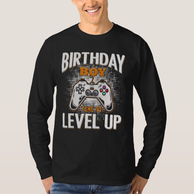 Camiseta Birthday Boy Time to Level Up Video Game Birthday  (Anverso)