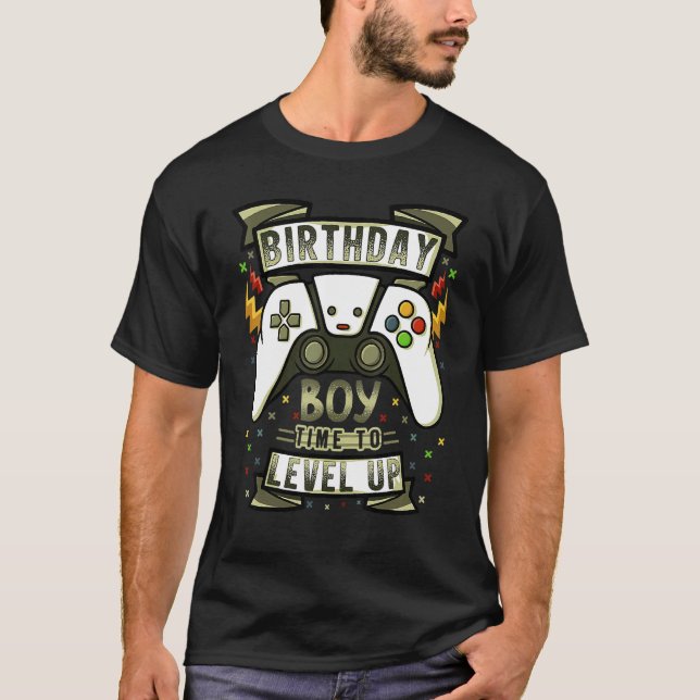 Camiseta Birthday Boy Time to Level Up Video Game Birthday  (Anverso)