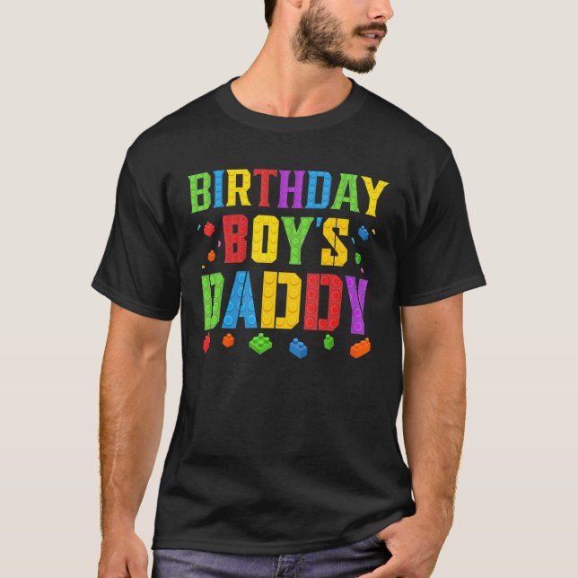 Camiseta Birthday Boy's Daddy Blocks Master Builder Brick B (Anverso)