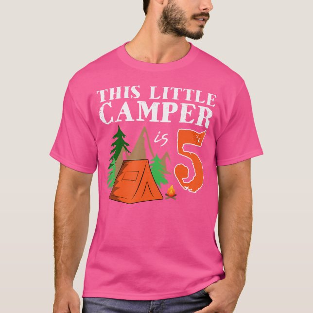 Camiseta Birthday CampingThis Little Camper Is 5 (Anverso)