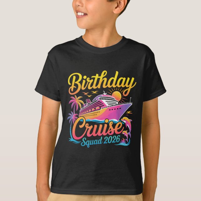 Camiseta Birthday Cruise Squad 2026 Vacation Summer Trip Fa (Anverso)