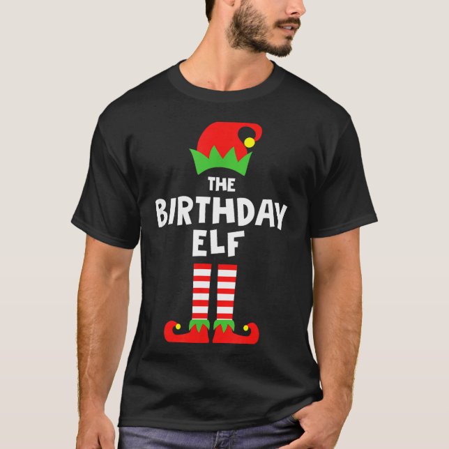 Camiseta Birthday Elf Matching Group Family Holiday Christm (Anverso)
