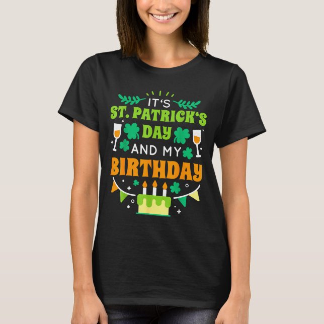 Camiseta Birthday Funny Born On St Patricks Day 2020  (Anverso)