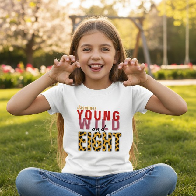 Camiseta Birthday Girl Eight Leopard Print Text Design  (Subido por el creador)