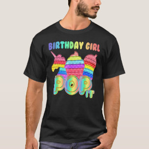Camiseta Birthday Girl Pop It Unicorn Girl Pop It Birthday
