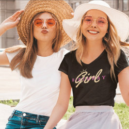 Camiseta Birthday Girl Typography & Crown, Simple,Modern