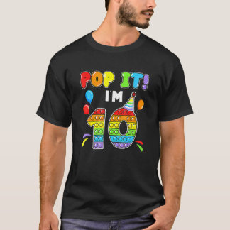 Camiseta Birthday Kids Pop It I'm 10 Years Old 10Th Birthda