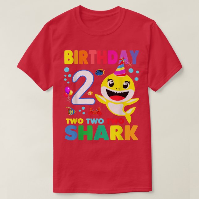 Camiseta Birthday Kids Shark2nd Two 2 Year Old Matching Fam (Diseño del anverso)