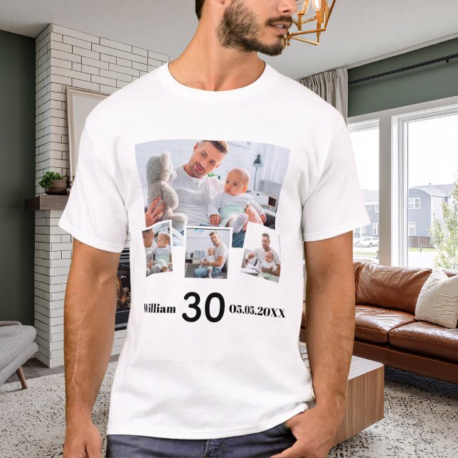 Camiseta Birthday name age photo collage (Subido por el creador)