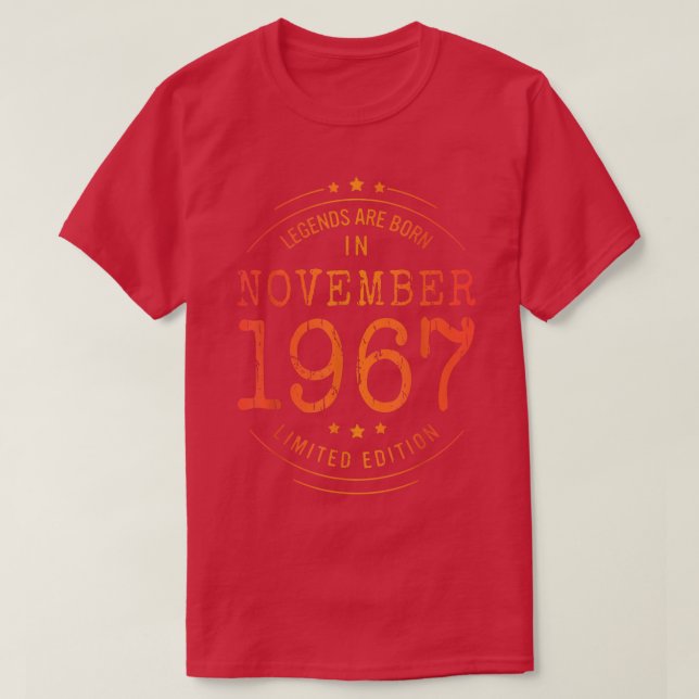 Camiseta Birthday November 1967 Year Limited Edition Used L (Diseño del anverso)
