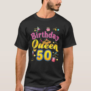 Camiseta Birthday Queen 50Th Cute Crown 50 Year Old Birthda