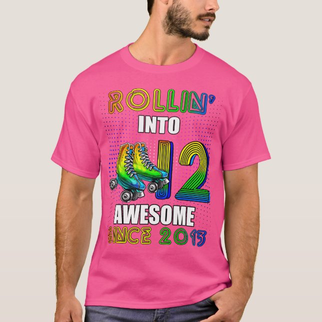 Camiseta Birthday Roller Skating 12Th Girl Rollin Into 12 S (Anverso)