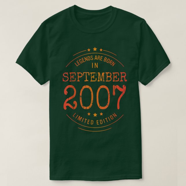 Camiseta Birthday September 2007 Year Limited Edition Utili (Diseño del anverso)