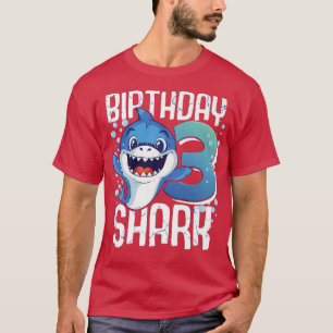 Camiseta Birthday Shark 3rd Birthday Boy Shark 3 Years
