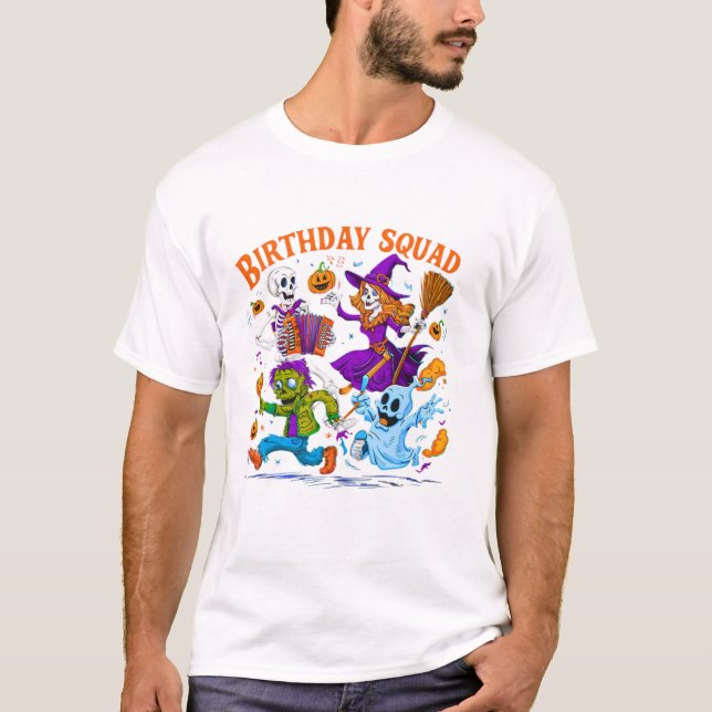 Camiseta Birthday Squad Funny Halloween (Anverso)