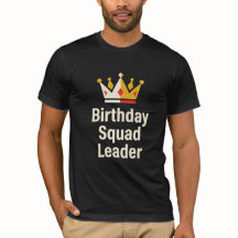 Birthday Squad Leader Fun Party T Shirt Minimal De