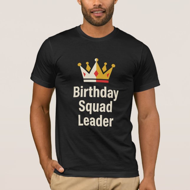 Camiseta Birthday Squad Leader Fun Party T Shirt Minimal De (Anverso)