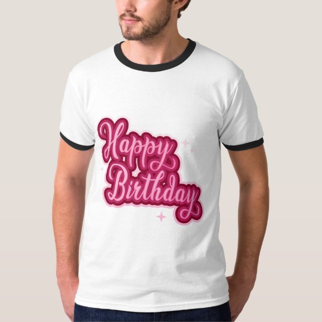 Camiseta Birthday Typography Sayings (Anverso)
