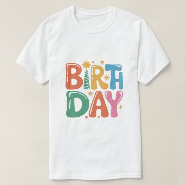Camiseta Birthday Typography T-Shirt Design with Transparen (Diseño del anverso)