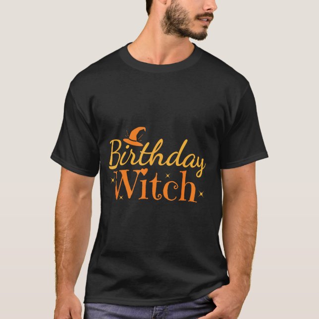 Camiseta Birthday Witch Funny Halloween Shirt  (Anverso)