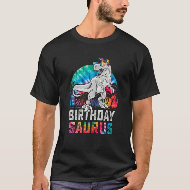 Camiseta Birthdaysaurus Rex Dinosaur Birth Day Saurus Kids (Anverso)