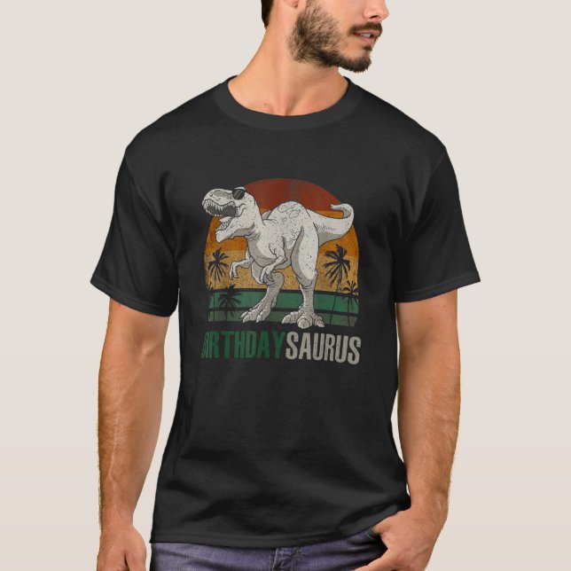 Camiseta Birthdaysaurus Rex Dinosaur Birthday Saurus Family (Anverso)