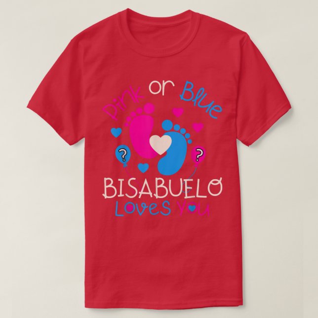 Camiseta Bisabel Rosa O Azul Ama Usted Bebé Género Revelaci (Diseño del anverso)
