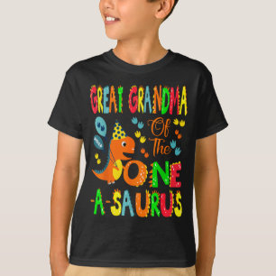 Camiseta Bisabuela del cumpleañero One-a-saurus primero