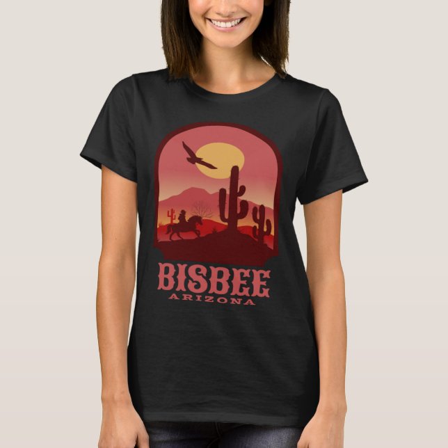 Camiseta Bisbee Arizona Cacti y Sunset (Anverso)