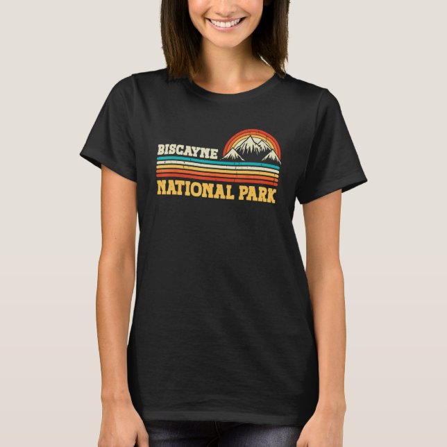 Camiseta Biscayne National Park Mountain Trees & Sun Campin (Anverso)