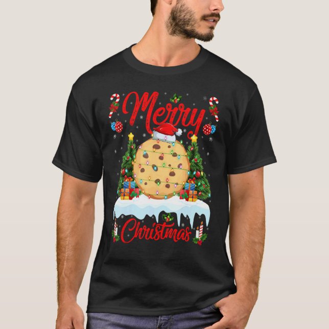 Camiseta Biscuit   Lights Xmas Tree Santa Biscuit Christmas (Anverso)
