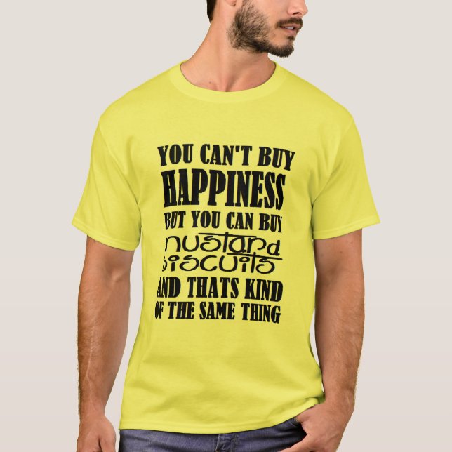 Camiseta biscuits=happiness de la mostaza (Anverso)
