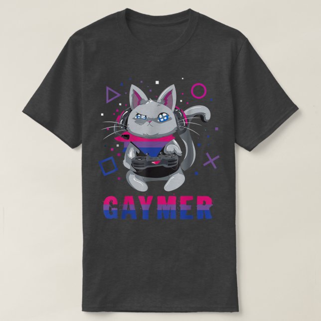 Camiseta Biseual Gaymer Geek Orgullo Lesbiana Trans Video G (Diseño del anverso)
