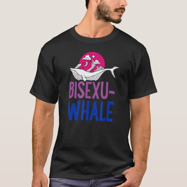 Camiseta Bisexu Whale Bisexual Ocean Mountain Bi Priest (Anverso)