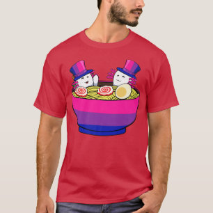 Camiseta Bisexual Axolotl Ramen LGTB-Q Sutil Orgullo Bi